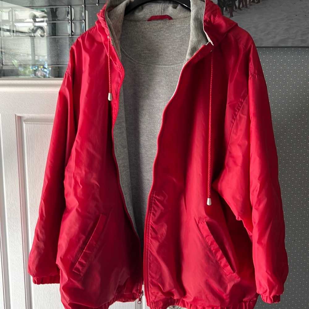 Hoodie Reversible jacket red/gray